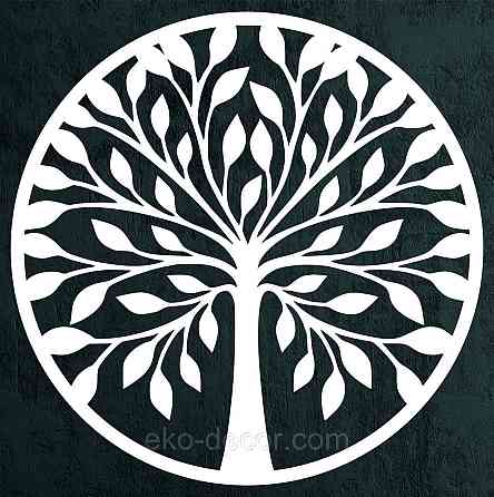 Декоративное настенное Панно «Дерево» Декор на стену 50*50 см, Белый Киев