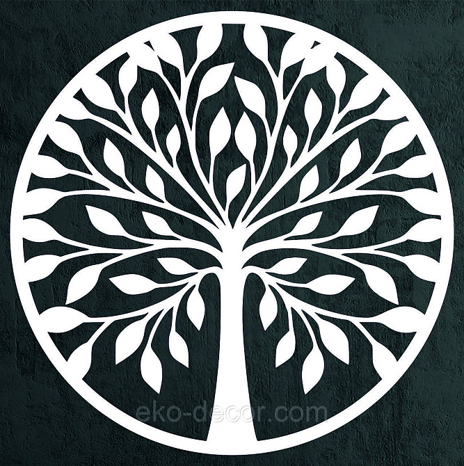Декоративное настенное Панно «Дерево» Декор на стену 50*50 см, Белый Киев - изображение 4