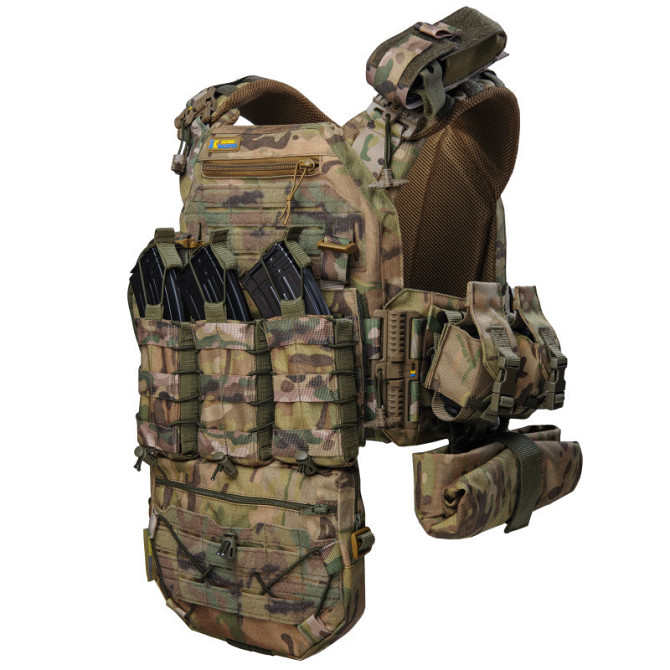 Плитоноска тактична Warmor Gen.3 Pro Max зі швидким скиданням з підсумками (Мультикам) Вінниця - фото 1