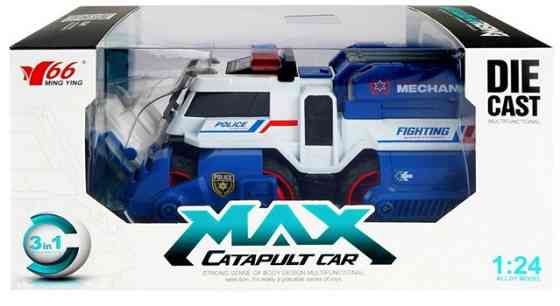 Іграшка CARS S Поліцейська Бойова машина 3в1Pull-back з катапультою та гарматами, зі світлом і звуком 1:24 (CJ-4849897) (7120495) Київ