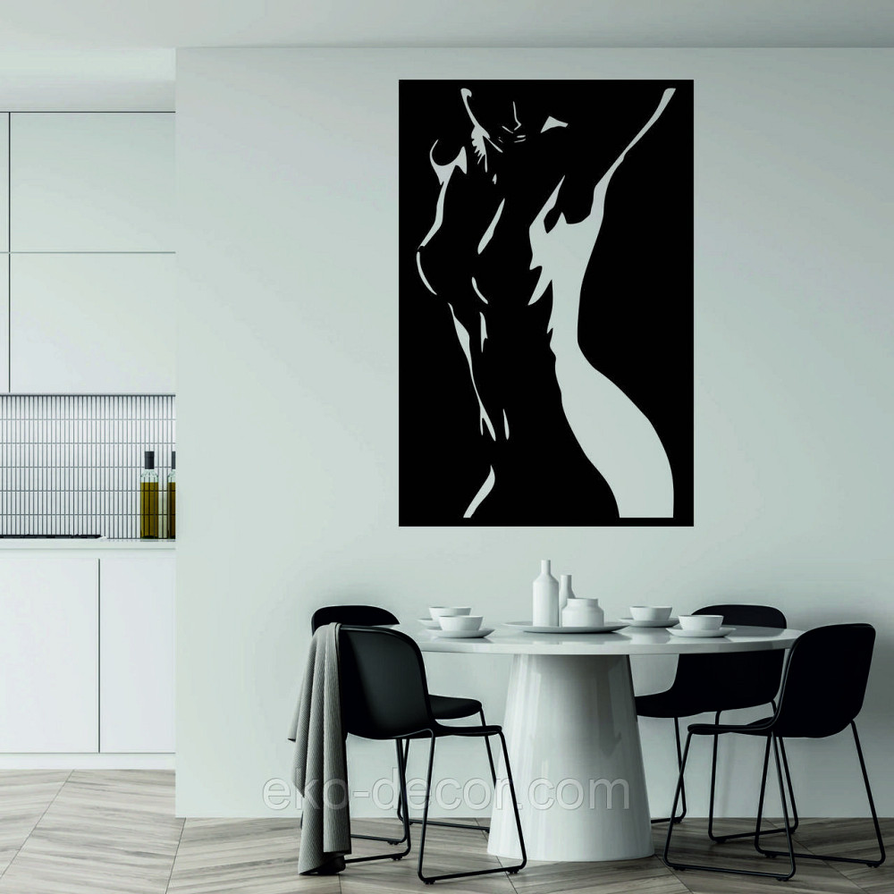 Декоративное настенное Панно «Силуэт женщины», Декор на стену 90*59 см, Черный Киев - изображение 7