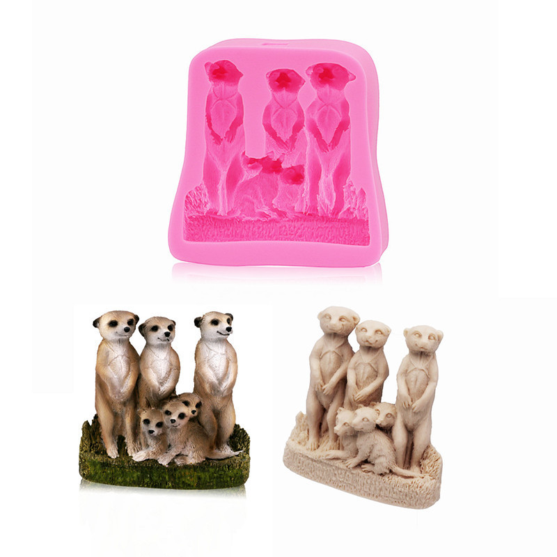 Молд силиконовый Сурикат 78 на 73 мм розовый Киев - изображение 1