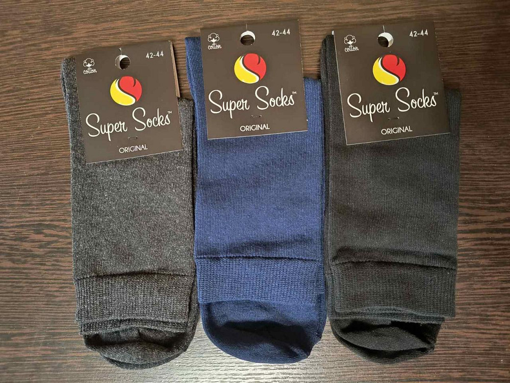 Шкарпетки чоловічі високі. Класичні чоловічі шкарпетки (3 шт.) SuperSocks. Розмір 42-44 Київ - фото 4