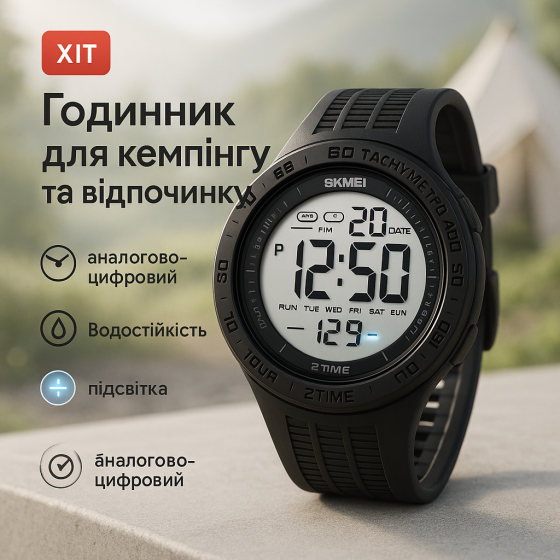 Спортивний чоловічий годинник для хлопця, Спортивний годинник з секундоміром Протиударний QJ-81 Львів