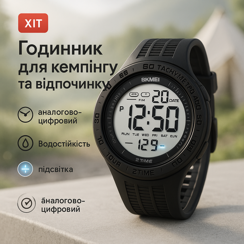 Спортивний чоловічий годинник для хлопця, Спортивний годинник з секундоміром Протиударний QJ-81 Львів - фото 4