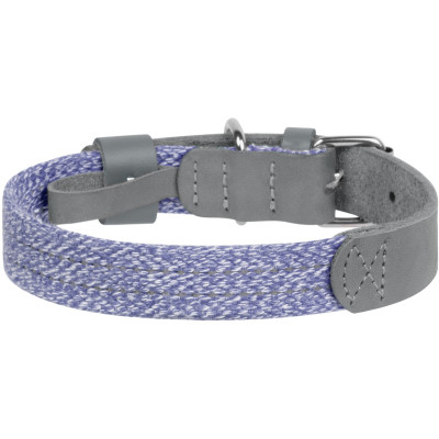 Ошейник для животных WAUDOG Classic из кожи и восстановленного хлопка S 15 мм х 27-36 см серый (589011) Винница - изображение 2