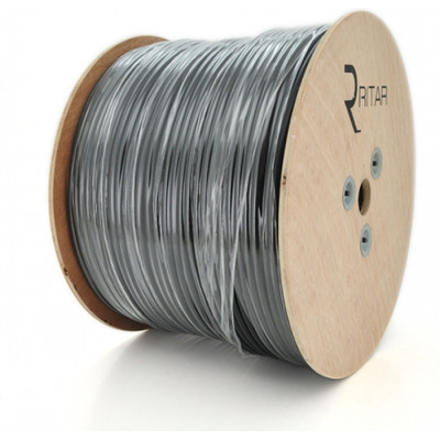 Кабель комбінований Ritar RG59 75 Ом 0,81мм.CU, 64x0.12m CCA, 2x0.5mm2, black, 305м (B305-RG59CU+2x0.5mm C) Вінниця - фото 1