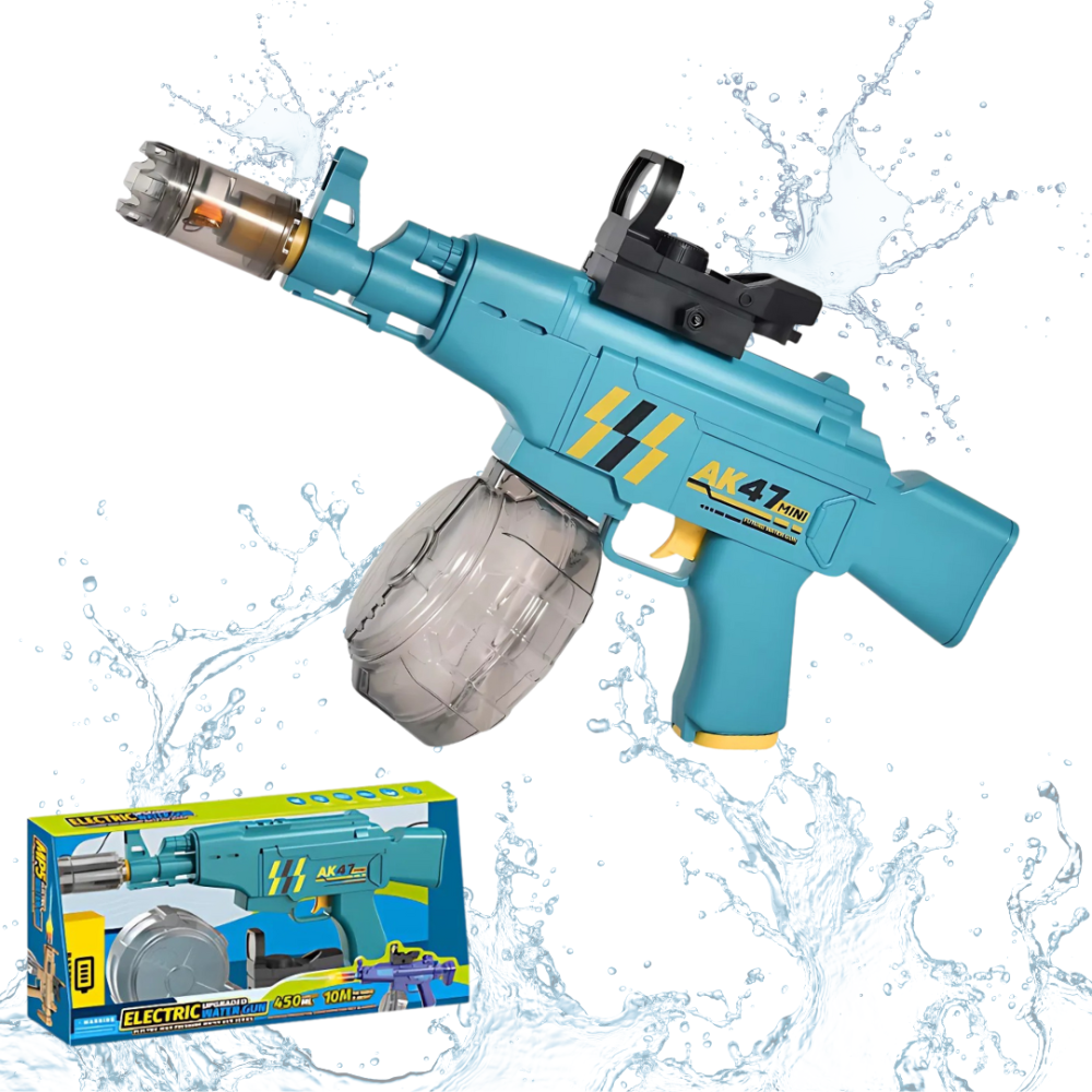 Водный электрический пистолет для детей, водный автомат АК47 на аккумуляторе с подсветкой, игрушечный, синий Каменец-Подольский - изображение 1