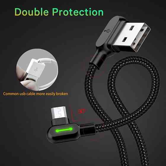 Кабель USB Micro USB Mcdodo з двостороннім USB роз'ємом LED індикацією для заряджання і передачі даних (Чорний, 1.2м) Николаев