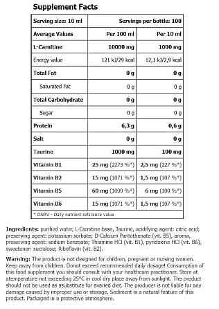 Жироспалювач Amix Nutrition Carnitine 100.000 1000 мл, Green Apple Луцьк