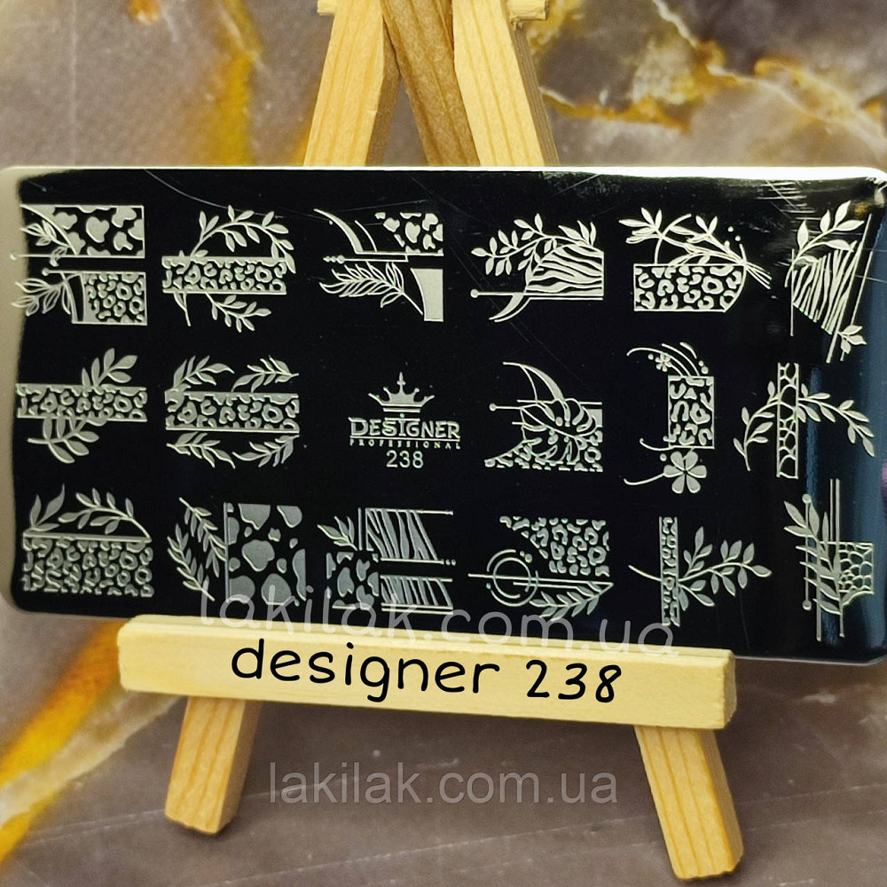 Пластина 238 для стемпінгу Designer Professional (12х6см) Херсон - фото 1