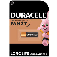Батарейка Duracell MN27 12V спеціалізована лужна, A27/27A/V27A/8LR732, 1 шт. в упаковці (5007388) Киев - изображение 1