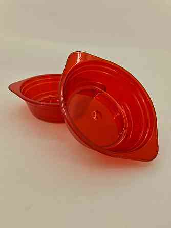 Миска одноразовая 500мл Стекловидная Юнита красная 10 шт Харків