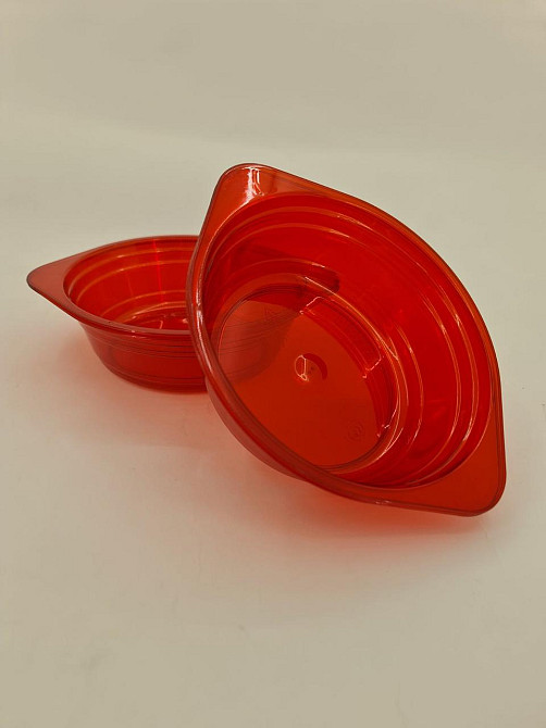 Миска одноразовая 500мл Стекловидная Юнита красная 10 шт Харків - фото 3