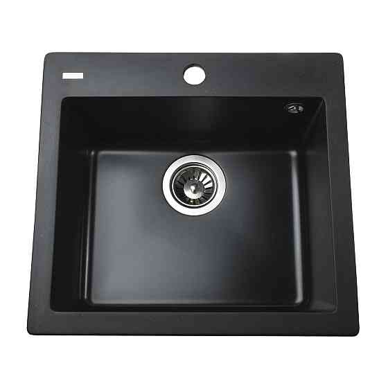 Гранитная мойка Globus Lux AOSTA черный 490x455мм-А0002 (000023577) Киев