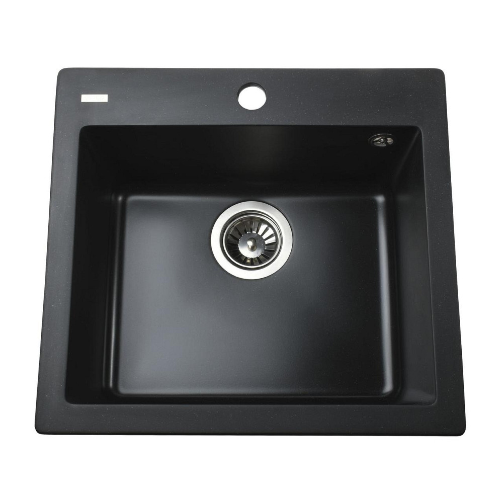 Гранитная мойка Globus Lux AOSTA черный 490x455мм-А0002 (000023577) Киев - изображение 1