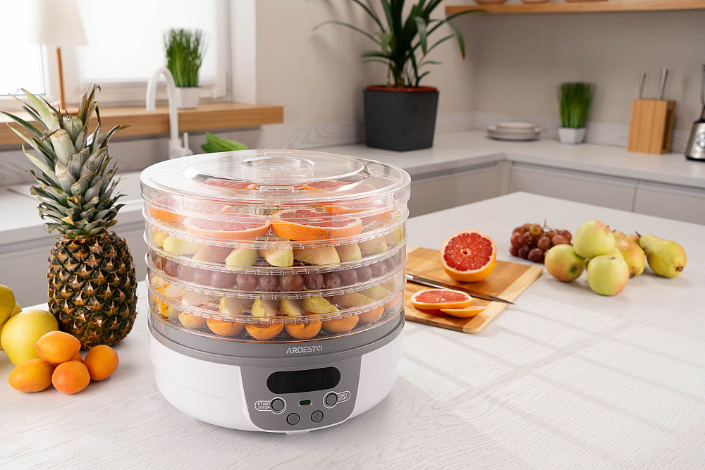 Сушарка для продуктів ARDESTO FDB-5321T, 250Вт, піддонів -5x3см, діаметр-32см, макс-70°С, таймер, електр. управління, пластик , білий Киев - изображение 7