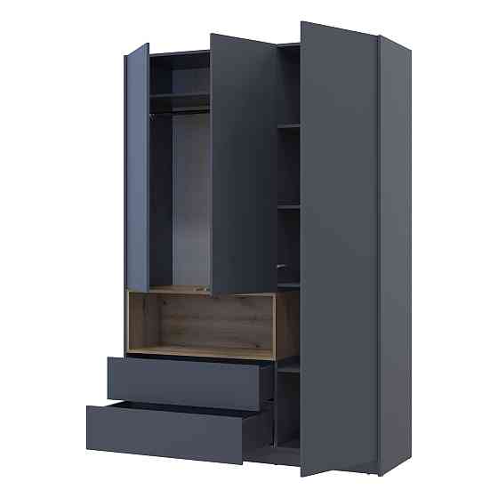 Шкаф для одежды с нишей Doros Дэйл 150х52х220 см Графит/Дуб евок (DRS-011282) Львов
