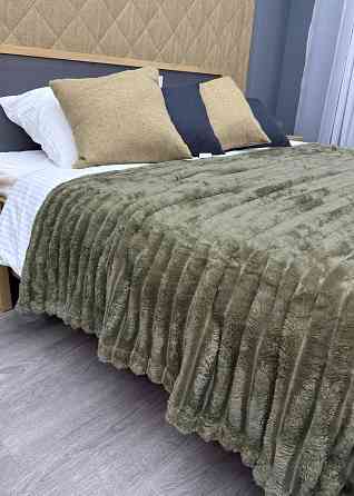 Плед-покривало смужка VIP Шарпей 200х230 см (+-10см) Болотний (87-143) Київ