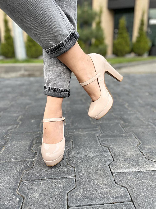 Туфлі жіночі STILLETA бежеві еко-лак каблук 11см (D280-J250-4) Коломия - фото 7