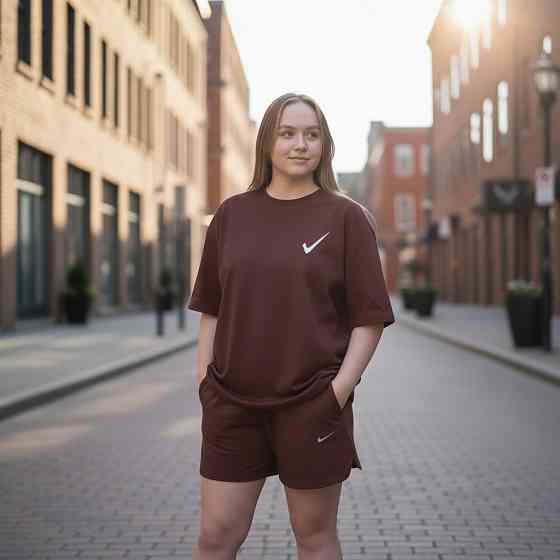 Костюм спортивний жіночий літній футболка+шорти Коричневий XL/2XL Харків