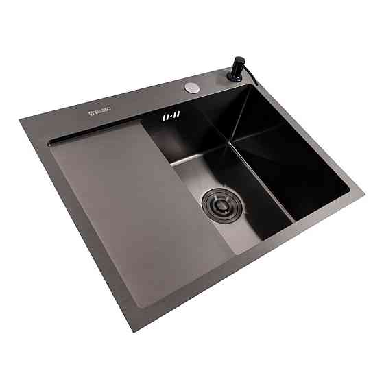 VALESO Кухонна мийка CM 58*48 R чорна PVD VALESO Handmade (круглий сифон 3,0/0,8) Київ