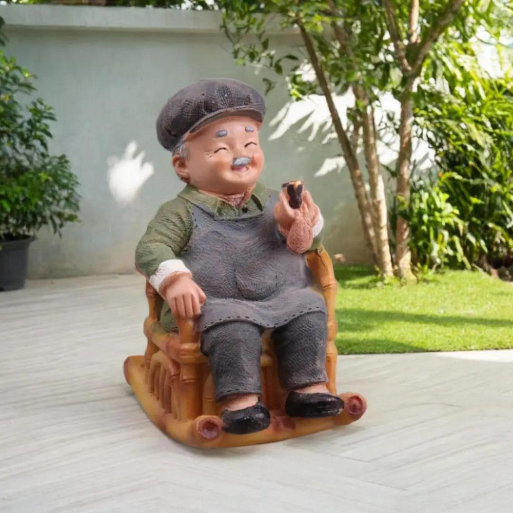 Фигурки Бабушка и Дедушка 7.5 х 5.5 см из полистоуна для сада и дома Дідусь Одесса - изображение 1