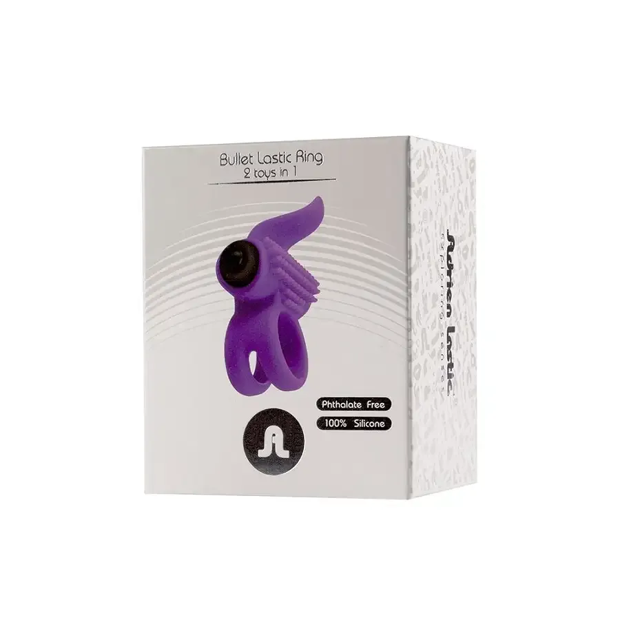 Ерекційне віброкільце Adrien Lastic Bullet Lastic Ring з язичком і щіточкою для стимуляції клітора Львів - фото 5