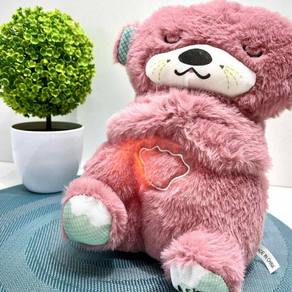 Видра інтерактивна дихає підсвічується сопить і відтворює заспокійливу музику Рожева (853-1) Чернигов - изображение 3