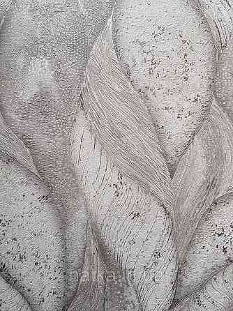Обои виниловые на флизелине метровые Sintra Edelina абстракция волны листья 3д черные серые серебро Киев