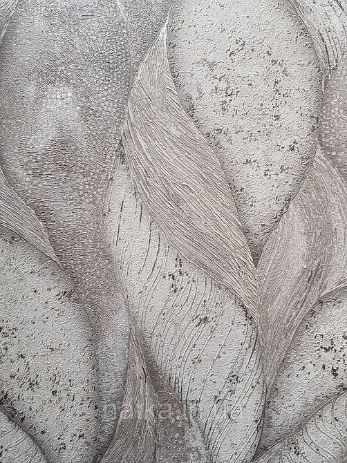 Обои виниловые на флизелине метровые Sintra Edelina абстракция волны листья 3д черные серые серебро Киев - изображение 1