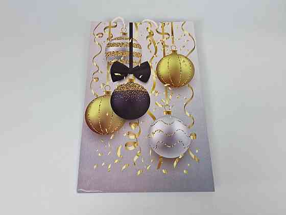 Великий паперовий пакет вертикальний 25/37/8 новорічний -022 (12 шт) Харків