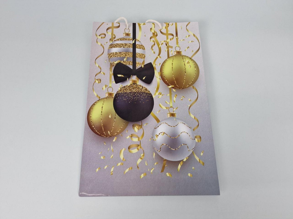 Великий паперовий пакет вертикальний 25/37/8 новорічний -022 (12 шт) Харків - фото 2