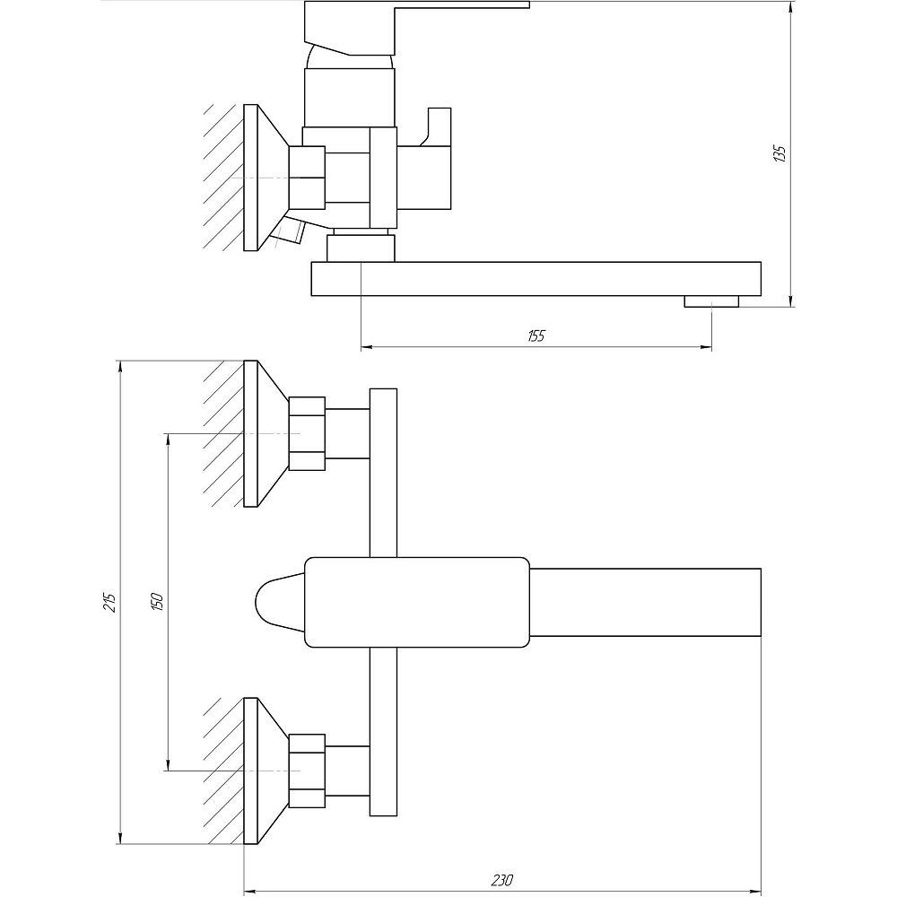 Змішувач для ванної Globus Lux Milano GLM-0102N-11-GRAPHITE Луцьк - фото 7