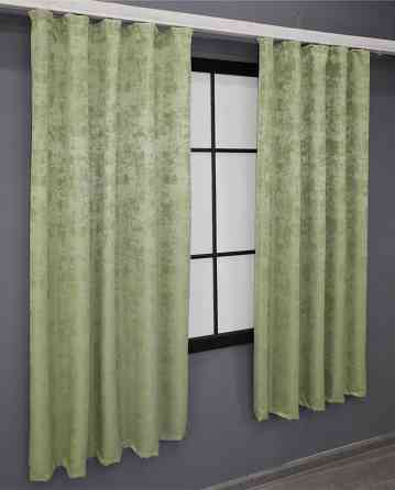 Комплект коротких штор VR-Textil Жакард Sultan YL № 1367ш Світло-оливковий 130х170 см 2 шт (35-0082) Київ