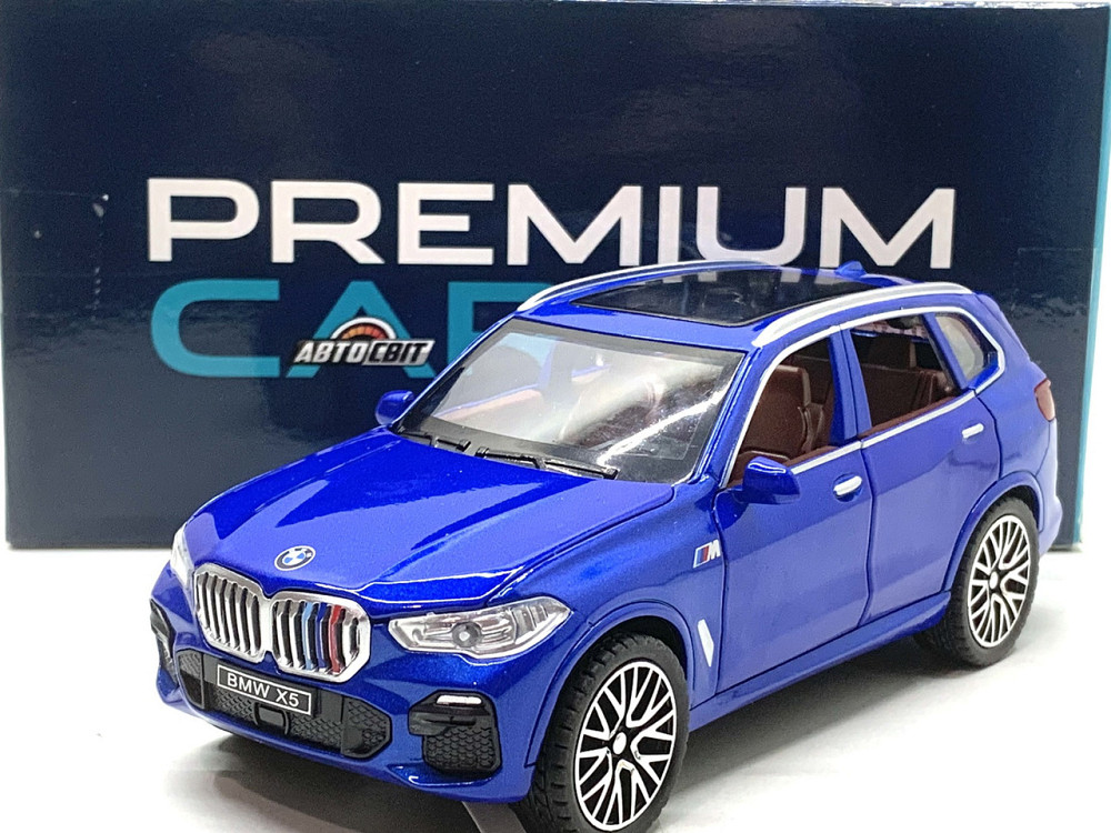 Машина Автосвіт BMW Х5 інерційна масштаб 1:32 відчиняються двері капот багажник 16,5см Синя (AP-1755) Чернигов - изображение 1