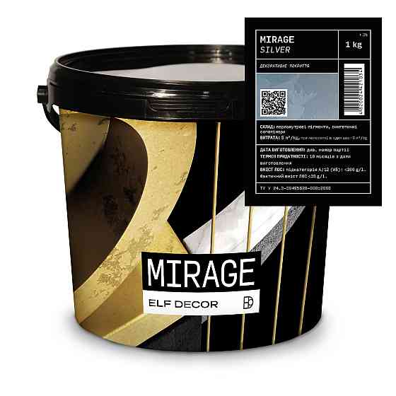 Mirage ( Міраж) Silver декоративна перламутрова фарба , 1 кг Харків