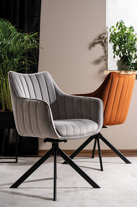 Стілець AZALIA VELVET чорний каркас/сірий BL.14 Київ - фото 3