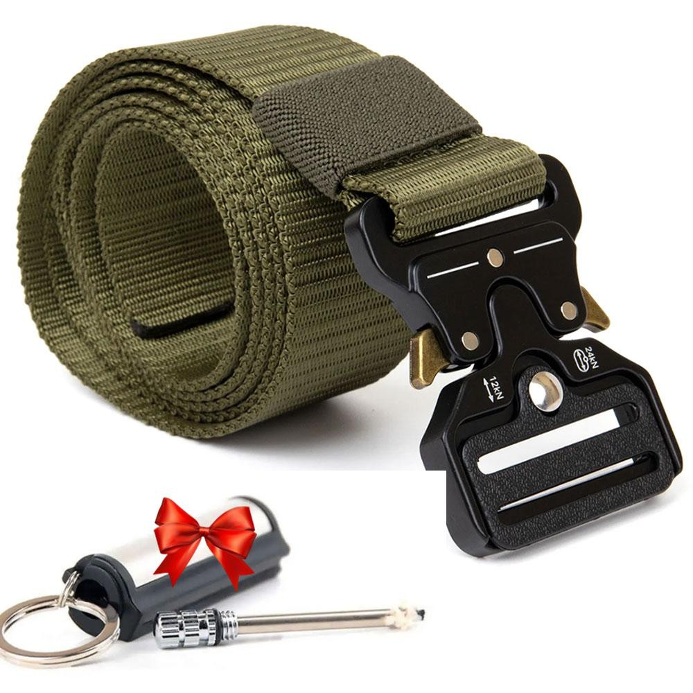 Тактический ремень 125 см Tactical Belt + Подарок Бесконечная спичка брелок / Армейский ремень с пряжкой Cobra Киев - изображение 1