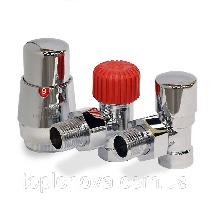 Комплект вентилів термостатичний Vario Term ROYAL, кутовий, хром. Чернівці - фото 2