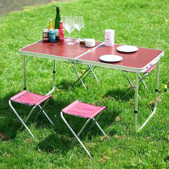 Складной стол для пикника 4 стула,120х70х60см,Коричневый SBR Киев