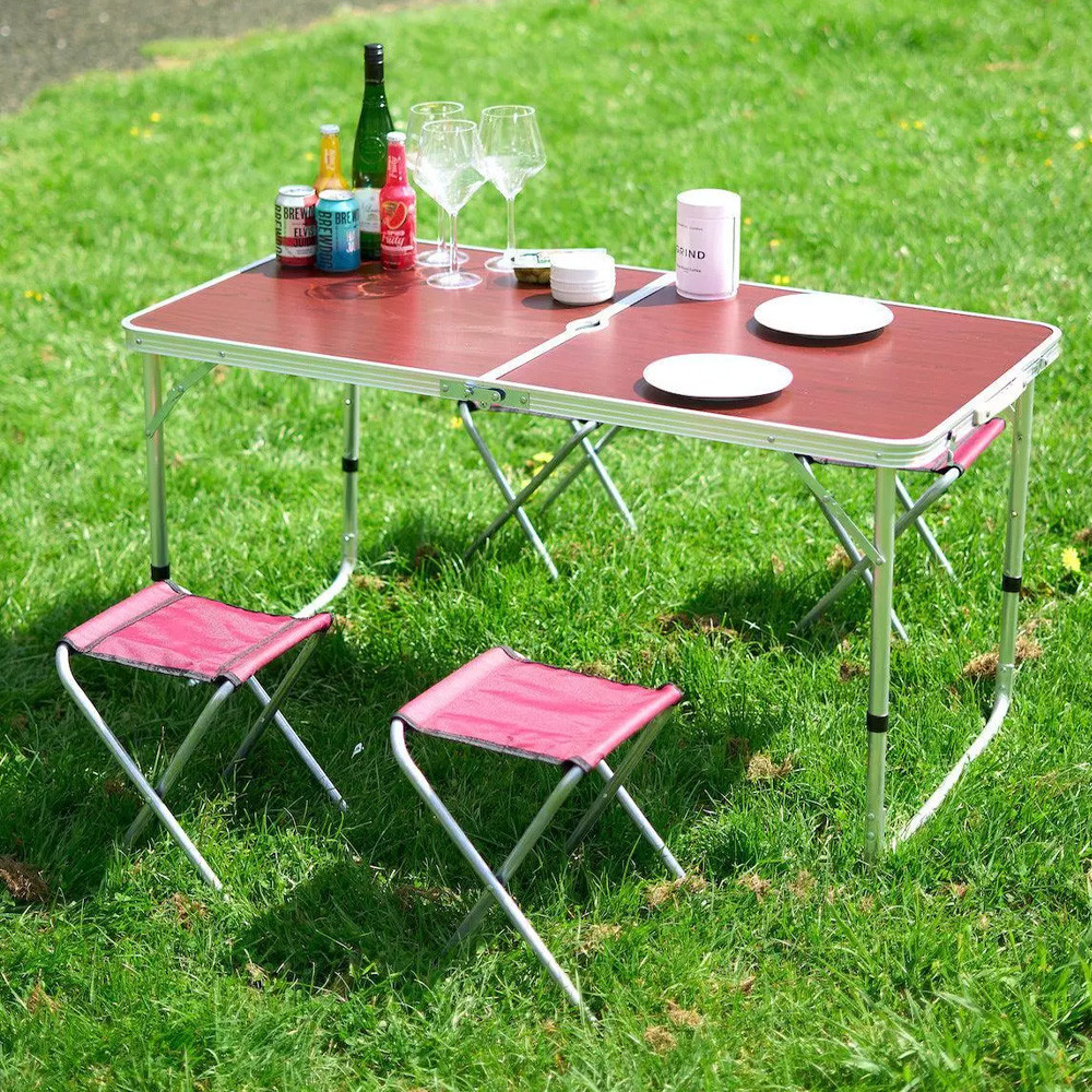 Складаний стіл для пікніка 4 стільці,120х70х60см,Коричневий SBR Київ - фото 2