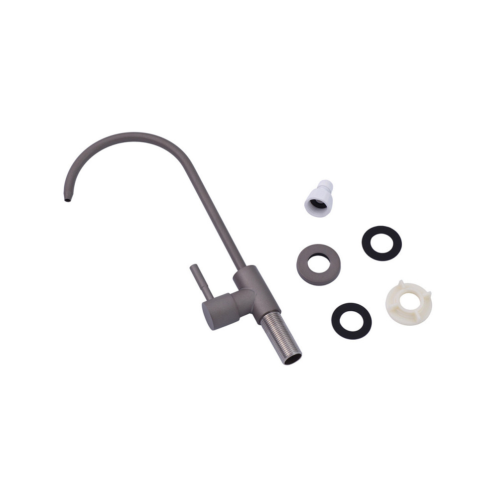 Кухонна мийка Kroner KRP Schwarze 75х46 - SET7545NG PVD (3.0/0.8 мм) зі змішувачем, краном та дозатором, сіра Київ - фото 9