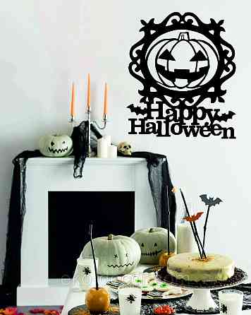 Декоративное настенное 3D Панно «Хэллоуин», Декор на стену с объемом 110*954 см, Черный Киев