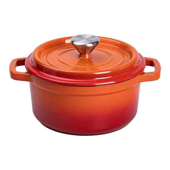 Yongkang Jiaqi Каструля чавунна емальована 2 л з кришкою Ø20 см Помаранчева HP-1-2O Київ