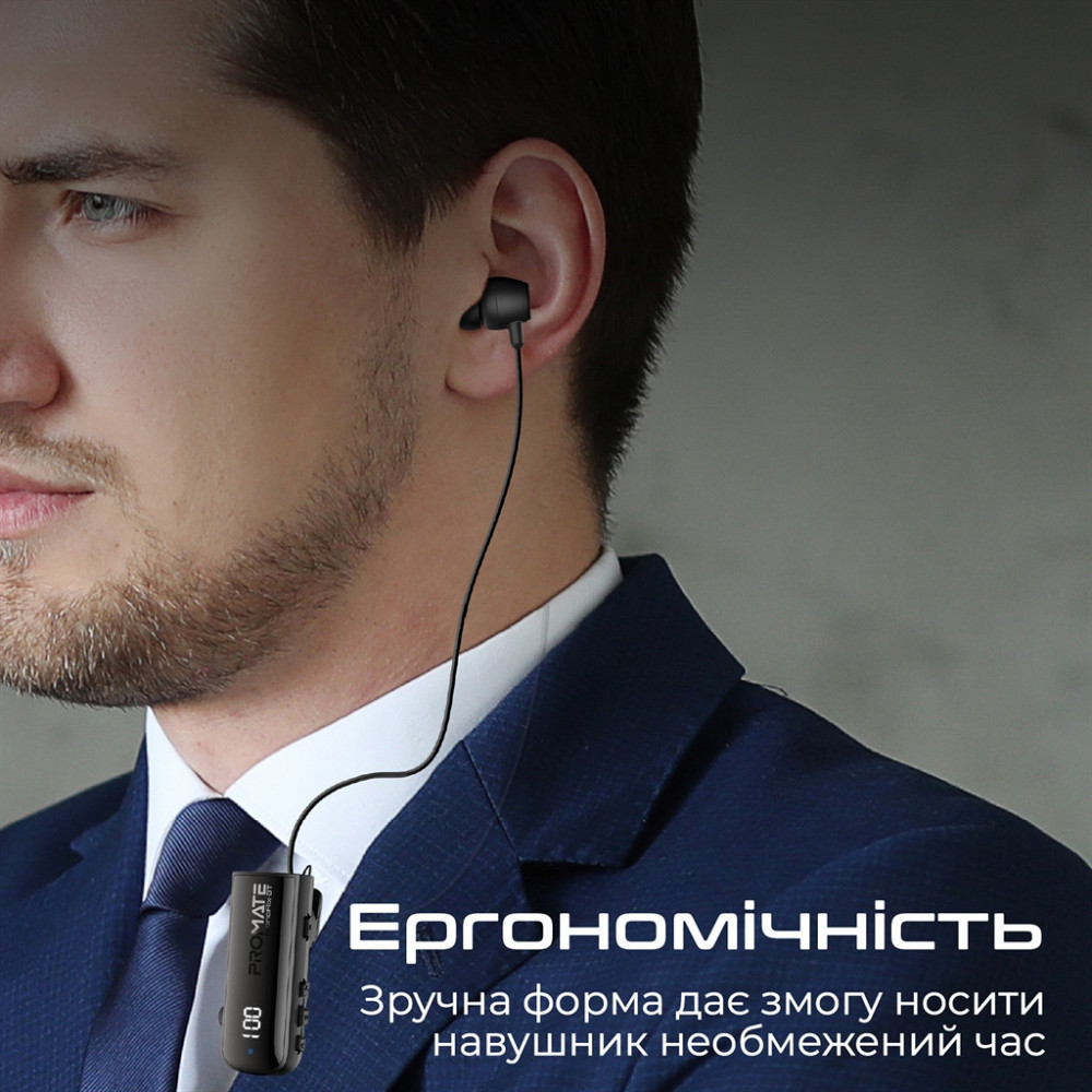 Bluetooth-гарнітура Promate Monoflix-bt Black ( Чорний ) Харків - фото 13
