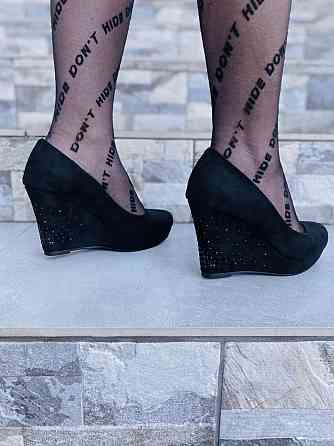 Туфлі жіночі LENA MELIANI чорні еко-замша танкетка 9см (M619-D2302) 35р.36р.37р. Коломыя