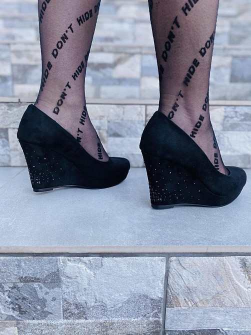 Туфлі жіночі LENA MELIANI чорні еко-замша танкетка 9см (M619-D2302) 35р.36р.37р. Коломия - фото 3
