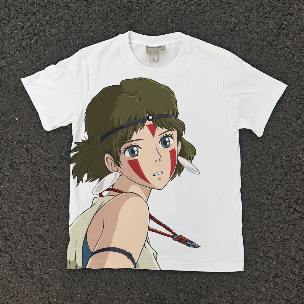 Футболка чоловіча з принтом аніме Аніме Прінкесс Мононоке Сан оверсайз (S/M/L) Черний Дніпро - фото 1