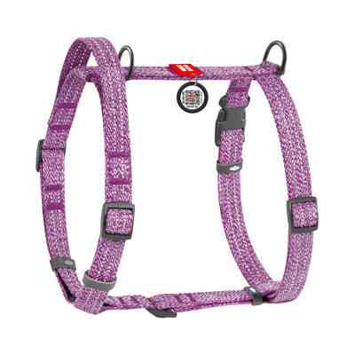 Шлей для собак WAUDOG Н-образная Re-cotton с QR паспортом, светоотражающая S фиолетовая (25919) Винница